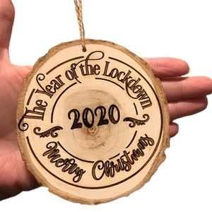 Laser engraved wood 2020 ornament